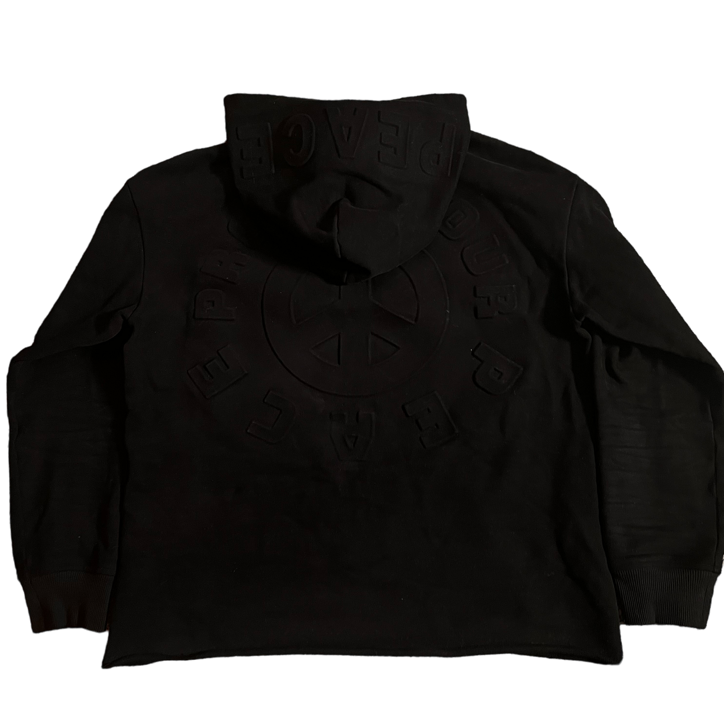 Cropped Black Peace Belongs To Me Hoodie