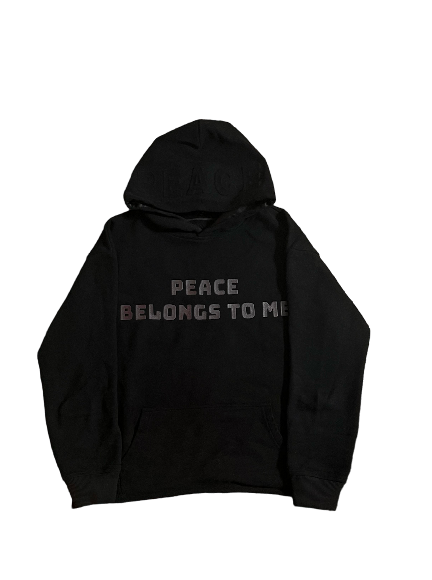 Cropped Black Peace Belongs To Me Hoodie