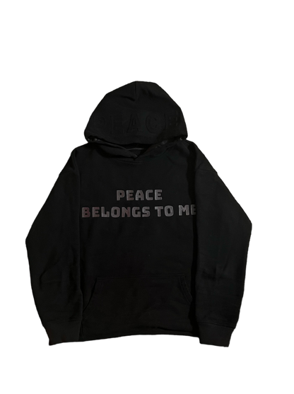 Cropped Black Peace Belongs To Me Hoodie