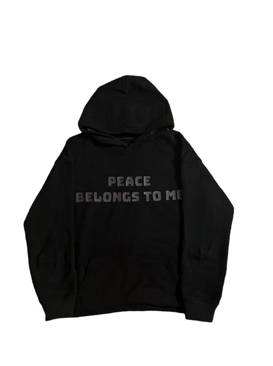 Cropped Black Peace Belongs To Me Hoodie